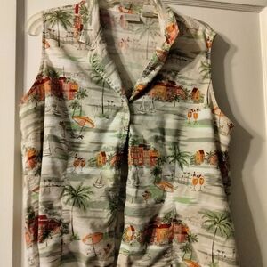 Erika Multicolor Tropical Button Down Shirt